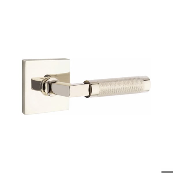 Emtek L-Square Stem Knurled Lever Right Hand 2-3/8 in Backset Passage for 1-1/4 in to 2 in Door 5110US14.LSUS14.KNUS14.RH - main
